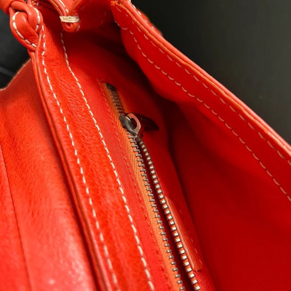 Celine Shoulder Mini Bag Baguette Orange Leather Made in Italy - Picture 10 of 16